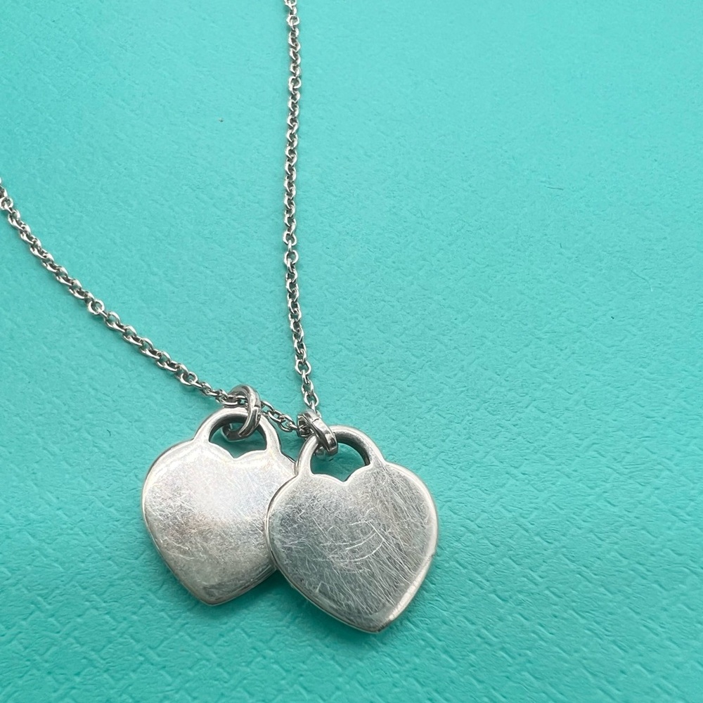 🔴DEAL OF THE MONTH🔴2 Authentic TIFFANY &Co Silver Heart Pendents Necklaces🔴 - Picture 10 of 14